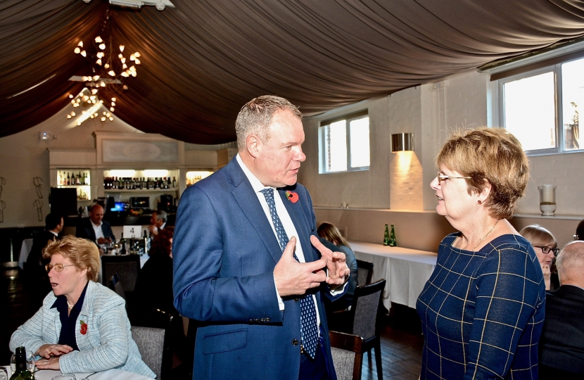 Conor speaking with Cllr Jackie Edwards, Honorary Secretary of BAHA.