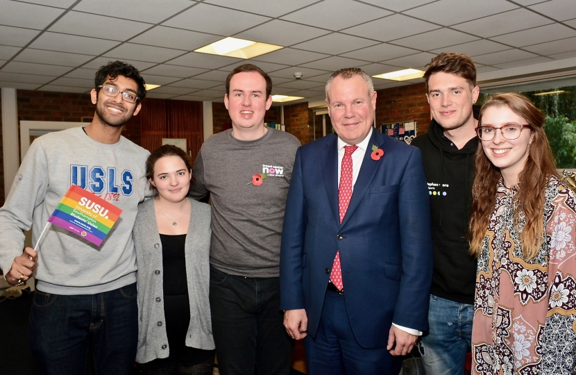 Conor pictured with the Southampton University Student Union Sabbatical Officers.