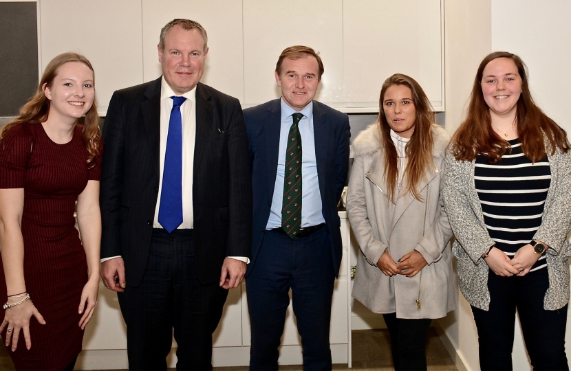 Conor pictured with George Eustice MP at Bournemouth University. 