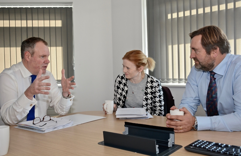 Conor pictured talking with Chair of Dorset LEP, Jim Stewart. 