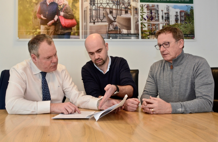 Conor with McCarthy & Stone representatives discussing government proposals for the building of retirement homes.