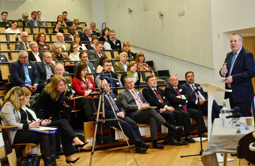 Conor pictured presenting to the Dorset LEP Conference attendees. 