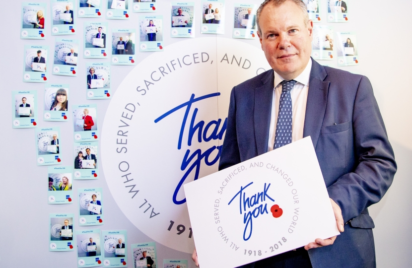 Conor at the Royal British Legion stand at Conservative Party Conference, adding his voice of thanks to all those who served during the First World War.