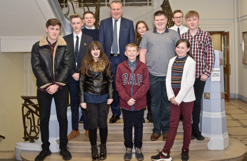 Conor at the Youth Parliament hustings in Poole.