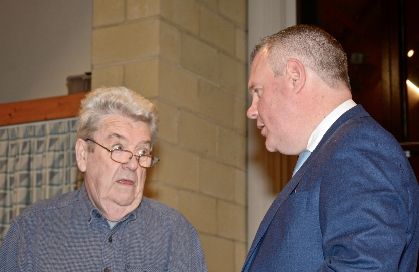 Conor listens to concerns at the Talbot Village Residents Association.