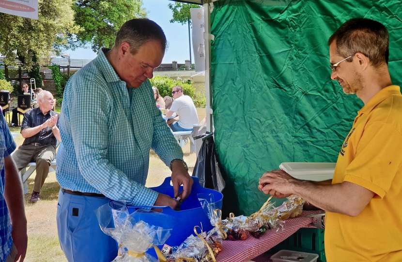 Conor at the Westbourne Rotary Summer Fete.