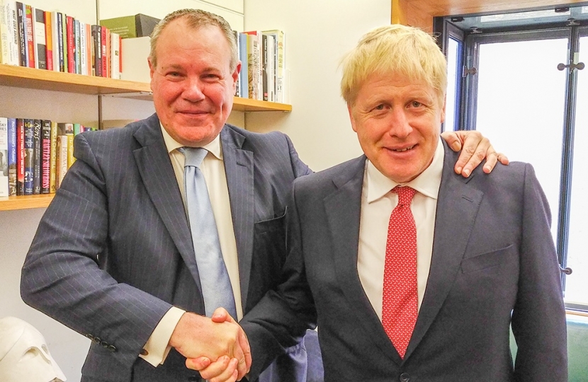 Conor with Prime Minister Boris Johnson