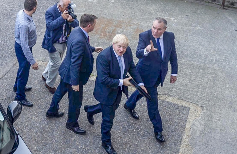 Conor with Prime Minister Boris Johnson