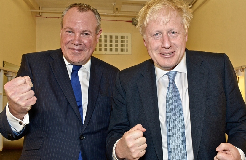 Conor with Prime Minister Boris Johnson