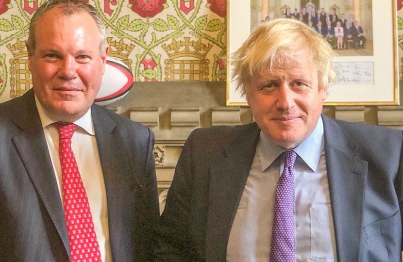 Conor with Prime Minister Boris Johnson