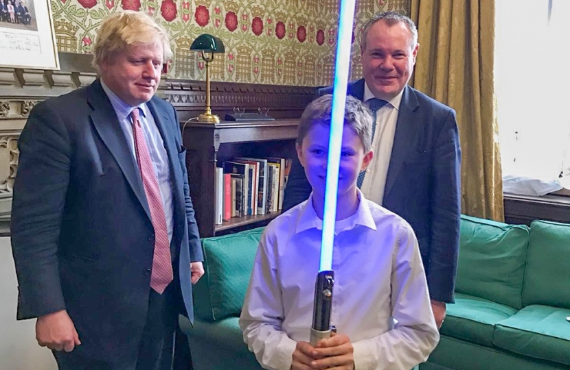 Conor with Prime Minister Boris Johnson