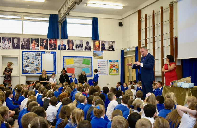 Conor in School assembly