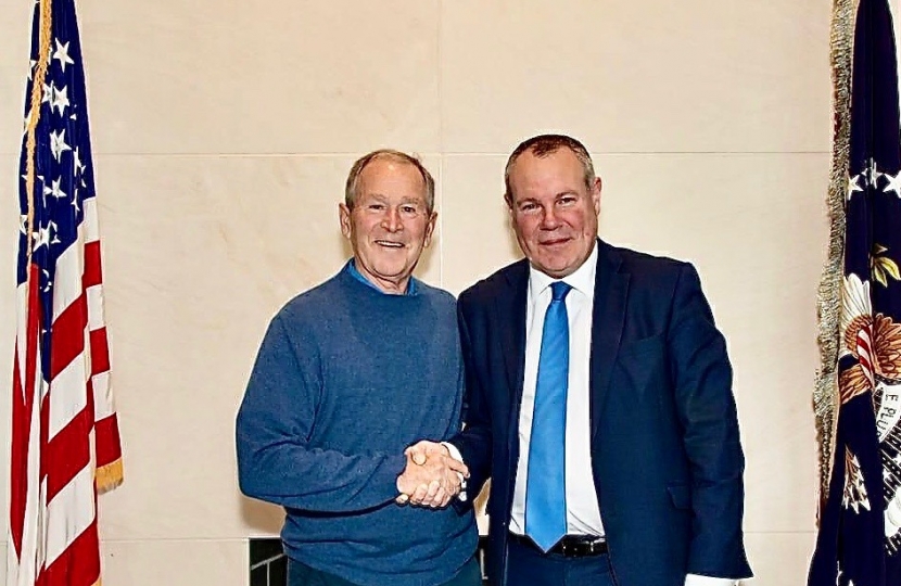 Conor Burns with George W Bush