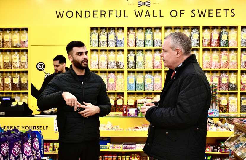 Conor at a local sweet shop