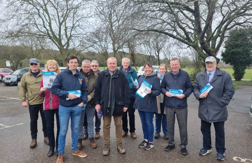 Conor with a group of volunteers