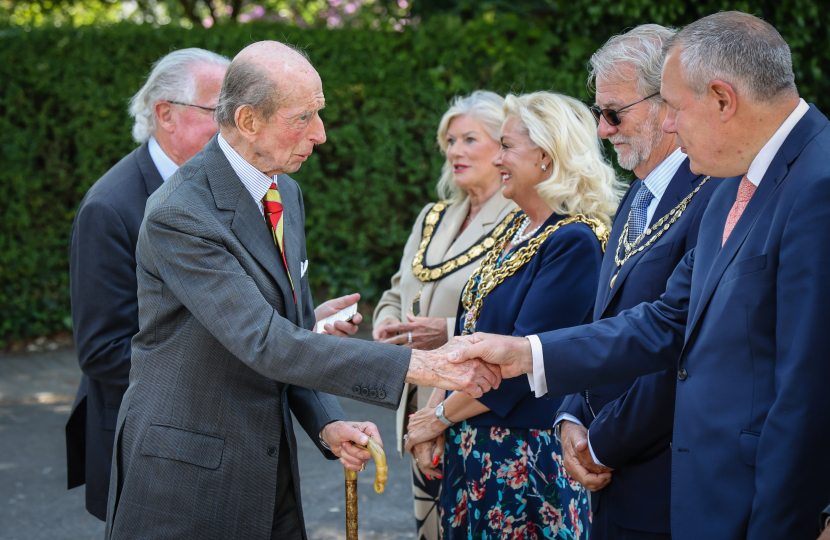 Rt Hon Sir Conor Burns MP welcomes The Duke of Kent