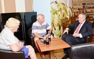 Conor talking to the street pastors.