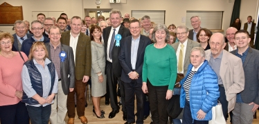 Conor with newly selected Conservative Police and Crime Commissioner candidate for Dorset, David Sidwick and local Conservative Party members.