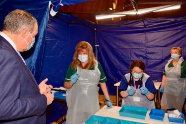 Conor at vaccination centre