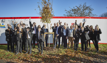 Conor at groundbreaking event at Oak Academy, Kinson